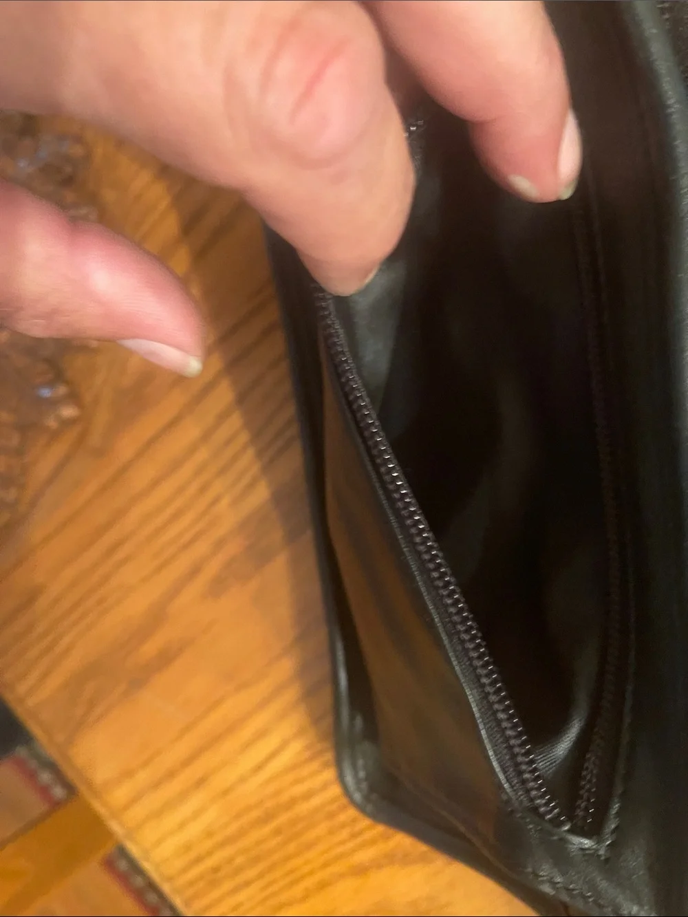 Tumi Black Leather Wristlet Organizer